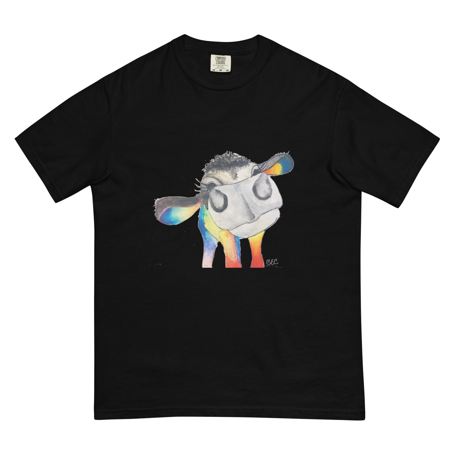 Unisex garment-dyed Rainbow Cow heavyweight t-shirt