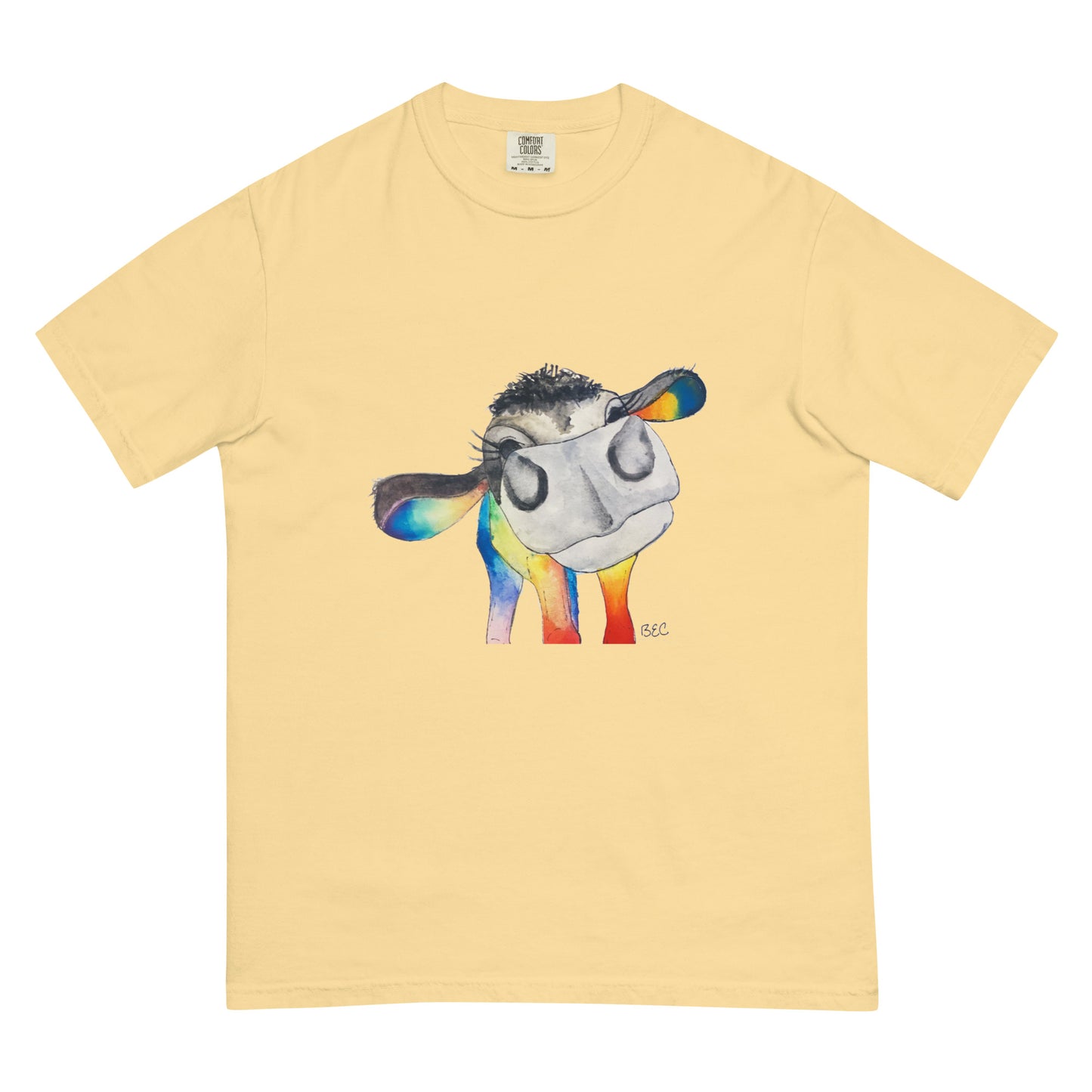 Unisex garment-dyed Rainbow Cow heavyweight t-shirt