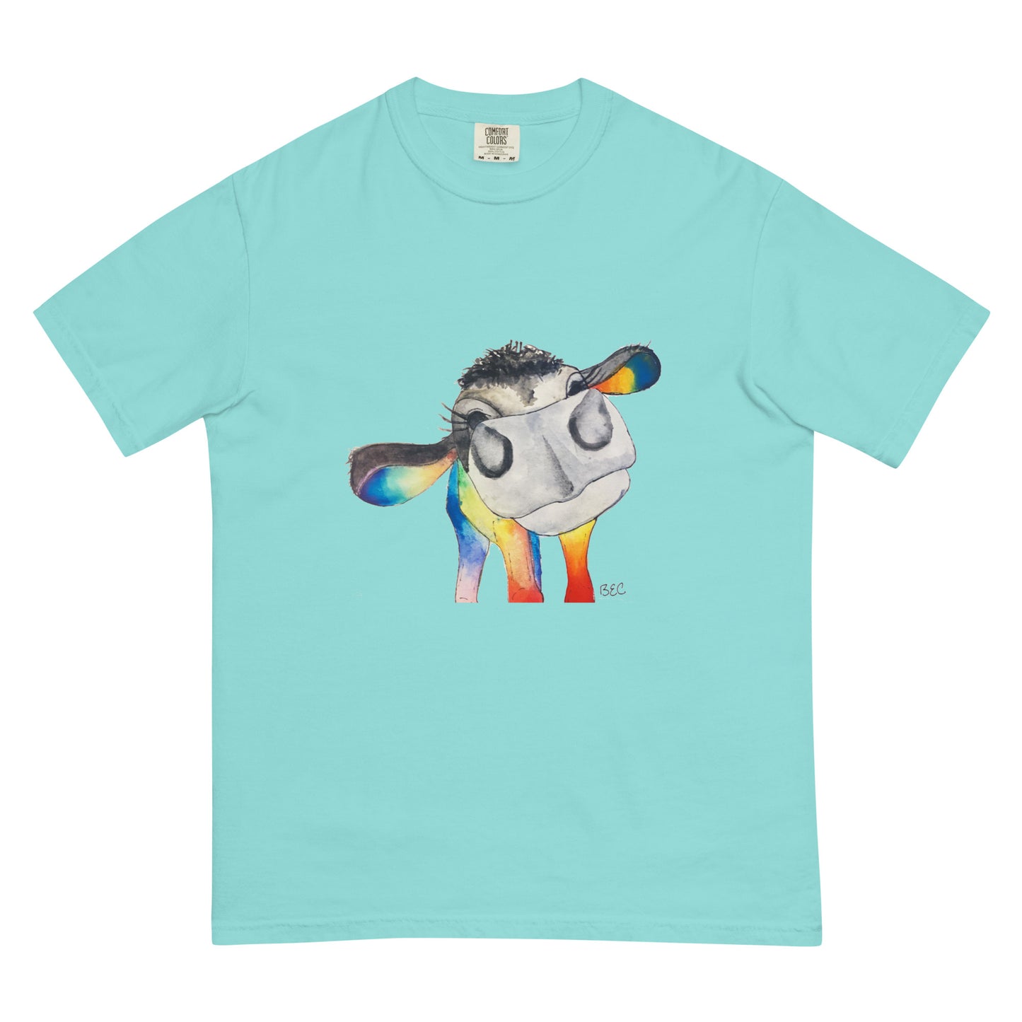 Unisex garment-dyed Rainbow Cow heavyweight t-shirt