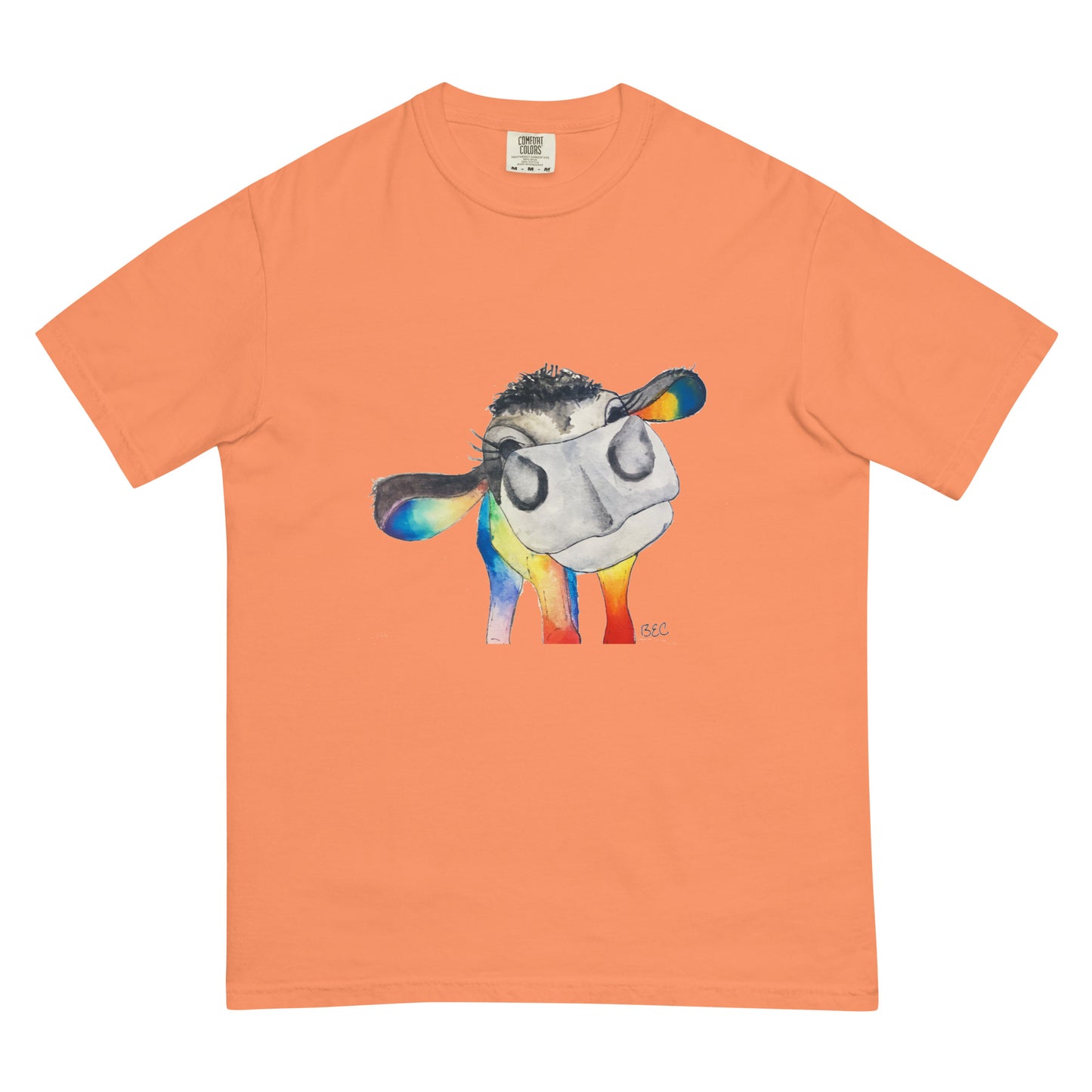 Unisex garment-dyed Rainbow Cow heavyweight t-shirt