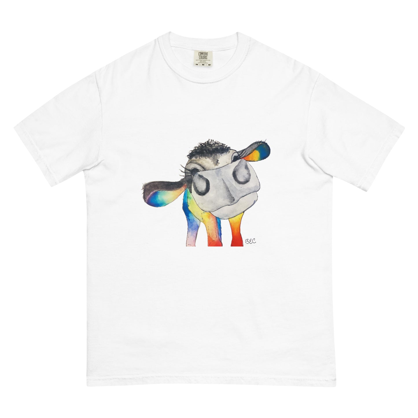 Unisex garment-dyed Rainbow Cow heavyweight t-shirt