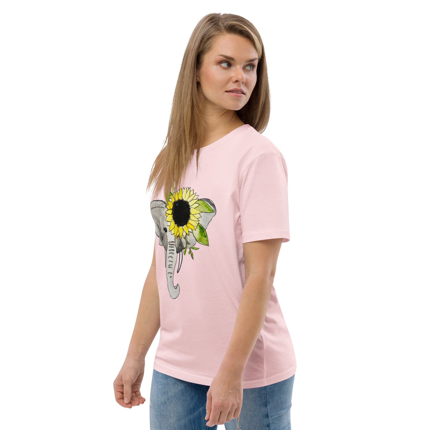 Unisex Sunflower Elephant organic cotton t-shirt