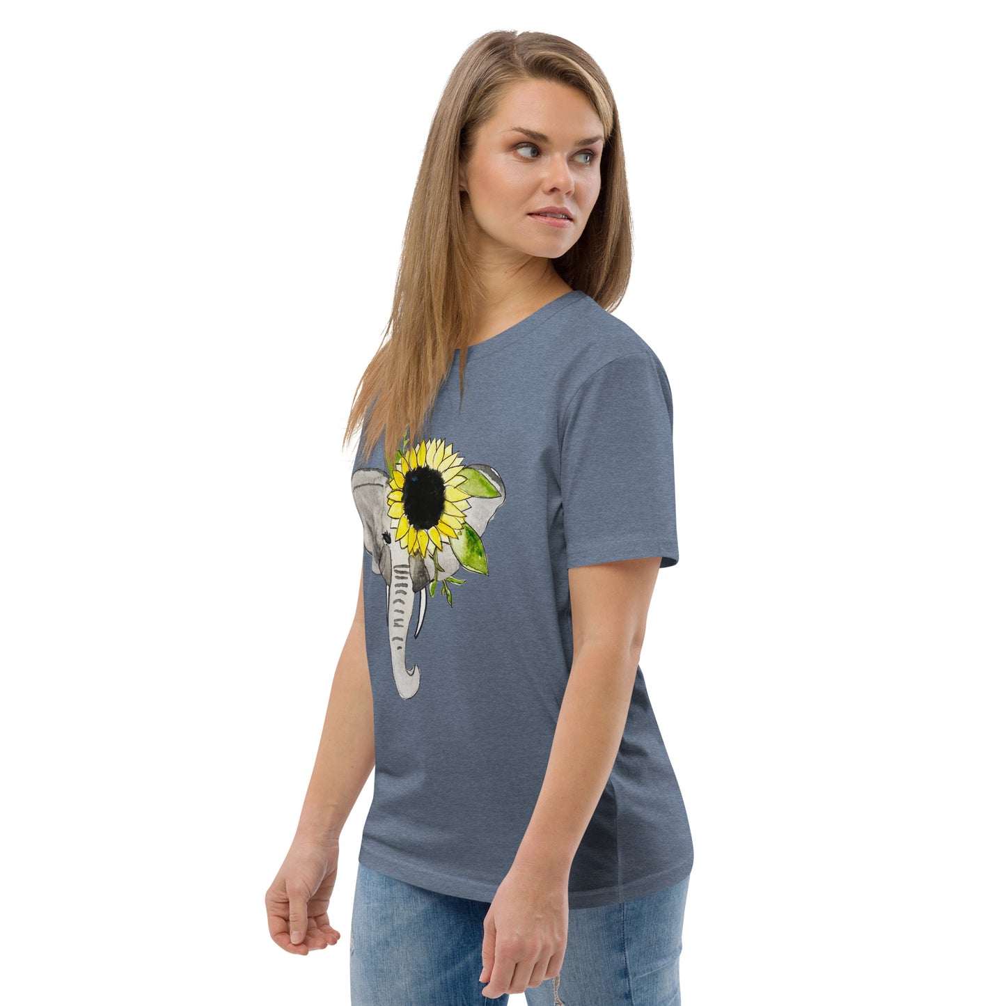 Unisex Sunflower Elephant organic cotton t-shirt