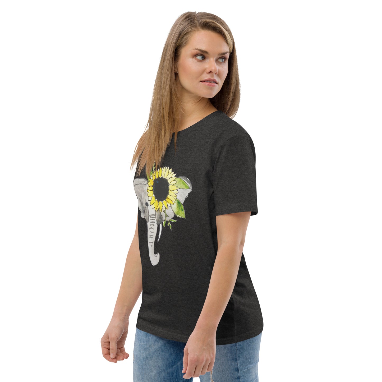 Unisex Sunflower Elephant organic cotton t-shirt