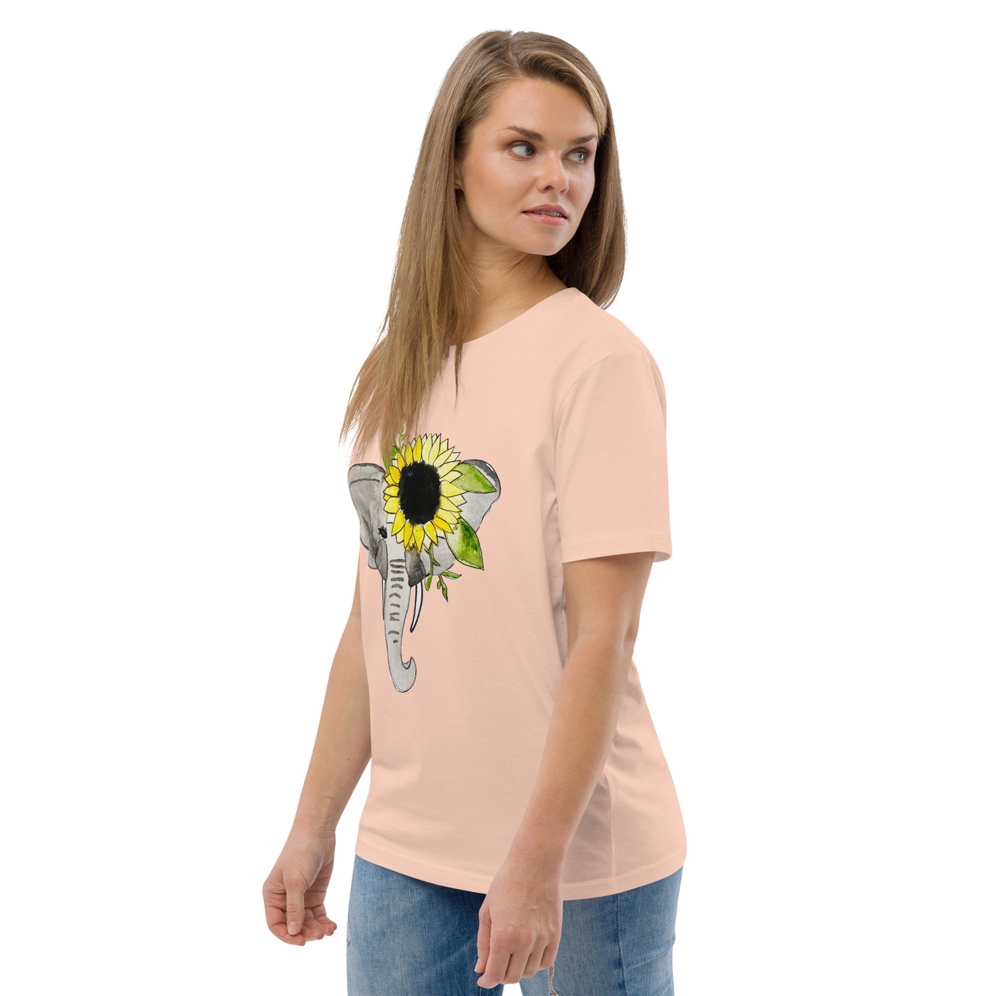 Unisex Sunflower Elephant organic cotton t-shirt