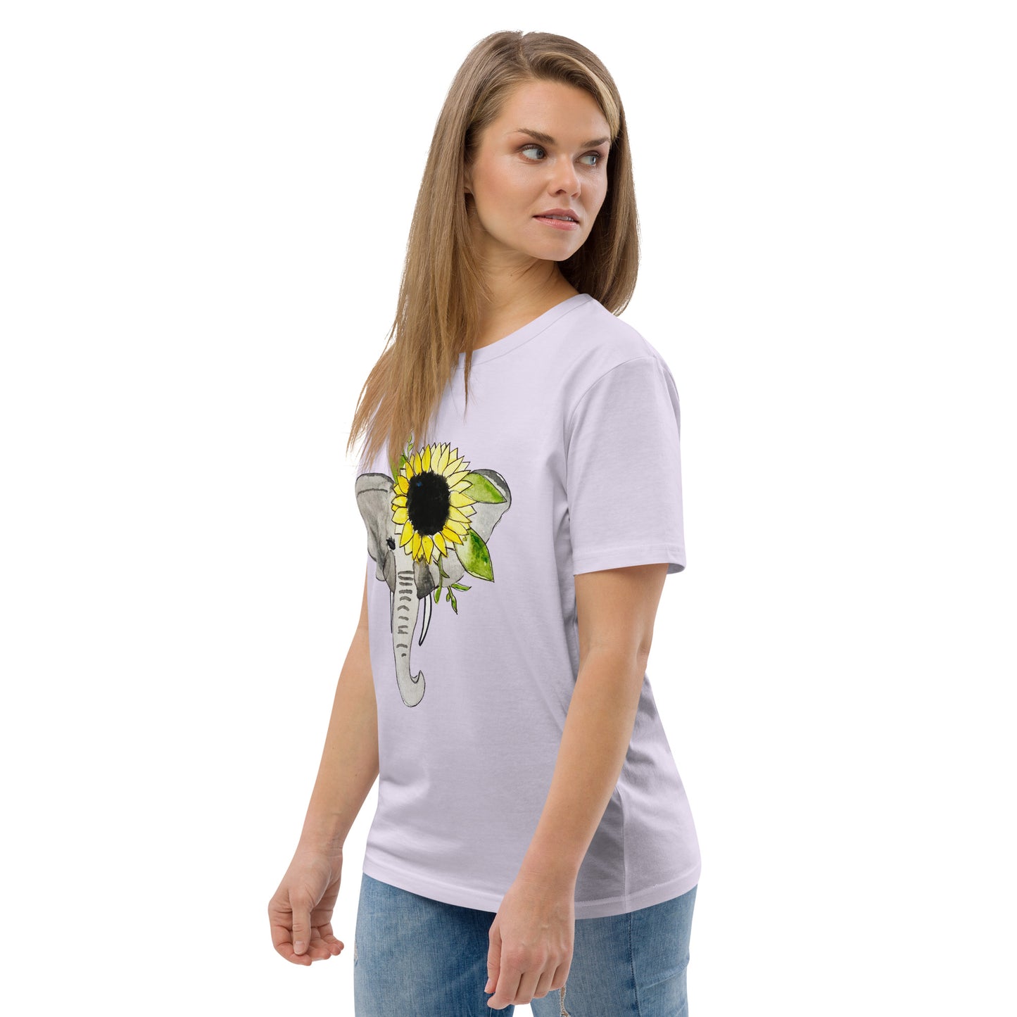 Unisex Sunflower Elephant organic cotton t-shirt