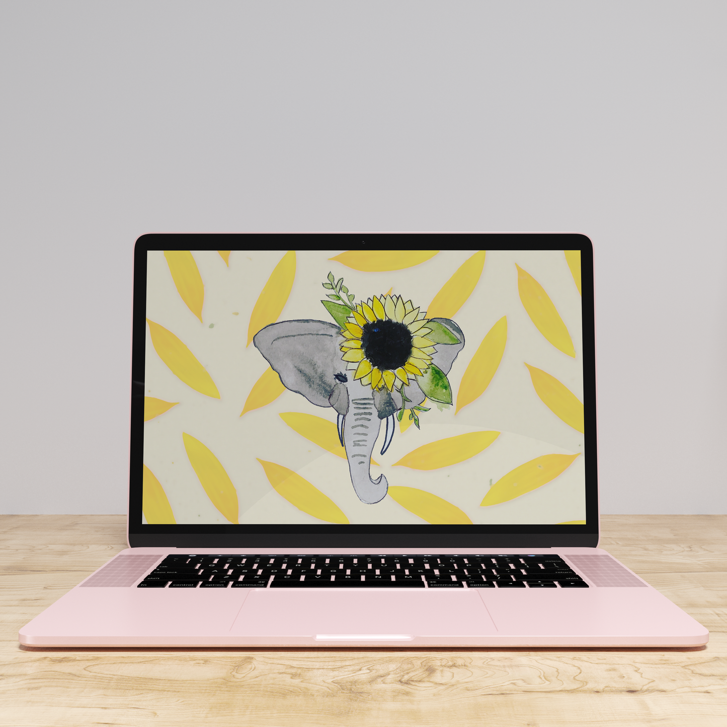 Elephants and Sunflowers Computer Background