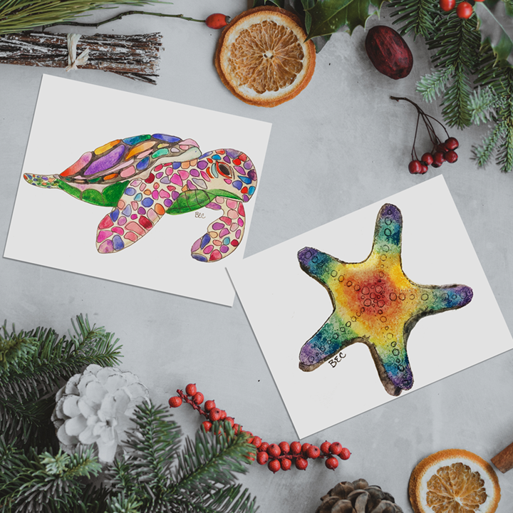 Rainbow Starfish Print