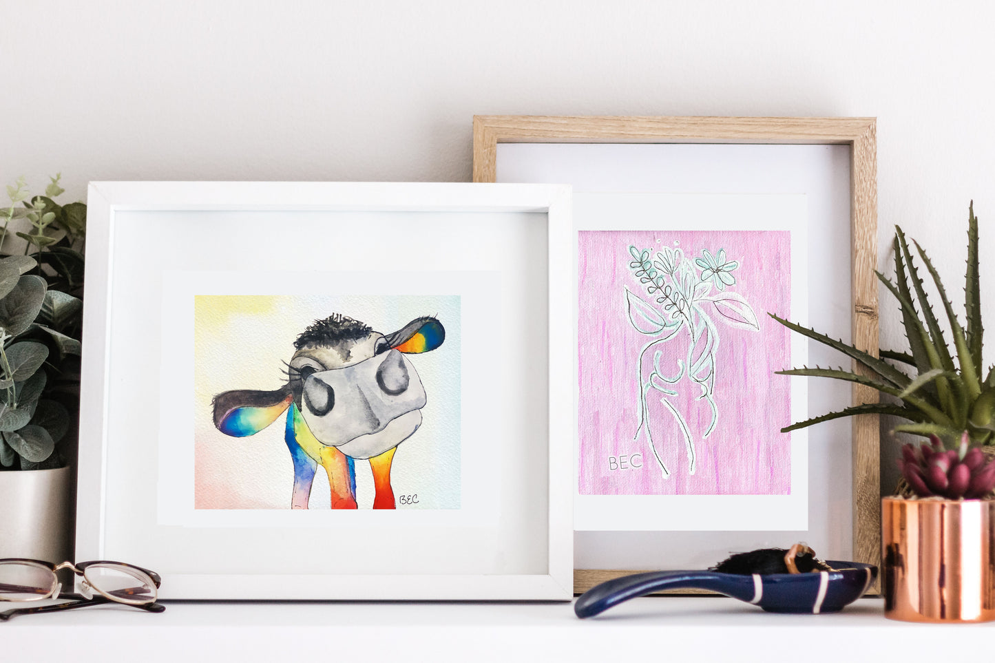 Rainbow Cow Print